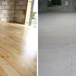 Деревянный и бетонный пол