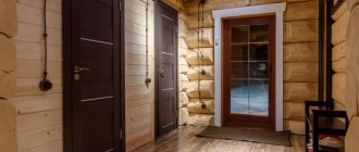 Doors inside a wooden house
