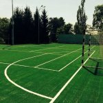 artificial grass on the playing field