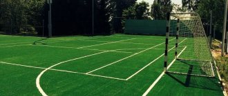 artificial grass on the playing field