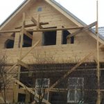 Remodeling and completing the roof of a house photo