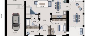 План первого этажа 2-этажного дома Добротный 180 м2