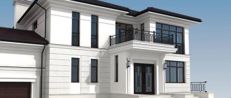 An example of finishing a neoclassical house with natural stone