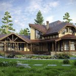 Project of a house with a multi-tiered roof in the Russian style