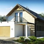 Projects of houses with an attic and a garage: various variations of buildings