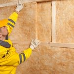 Laying insulation on walls